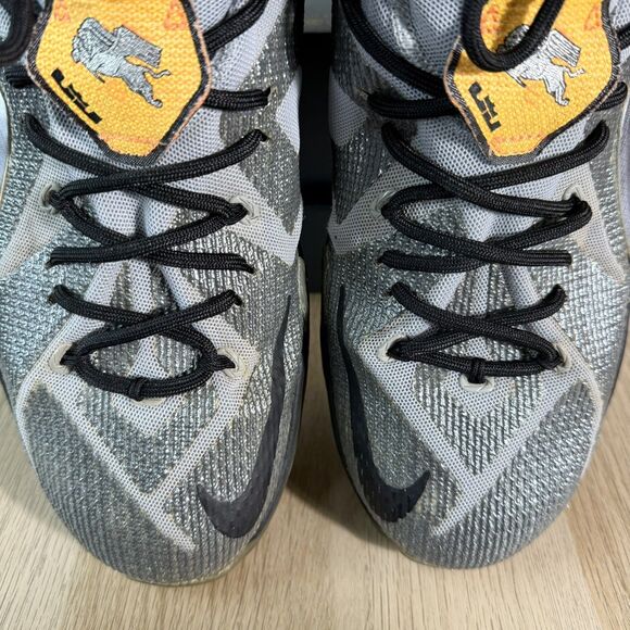 Nike LeBron XII 12 Flight Wolf Grey/Citrus 684593-080 Basketball Men\'s Size 13 main image 8